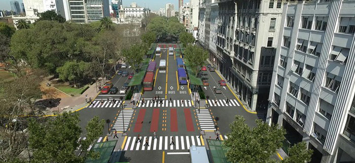 El Metrobus del Bajo se proyecta por L.N. Alem y Paseo Colón