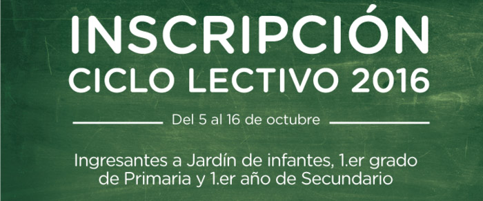 Inscripción al ciclo lectivo 2016