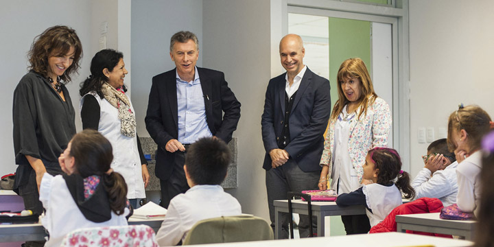 Macri y Rodríguez Larreta recorrieron la Escuela Siglo XXI