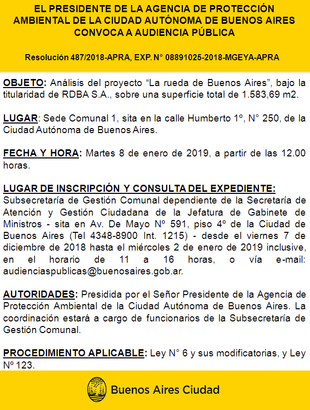 Audiencia Pública del 8 de enero de 2019